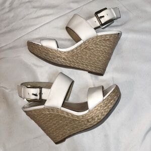Micheal Kors white wedges